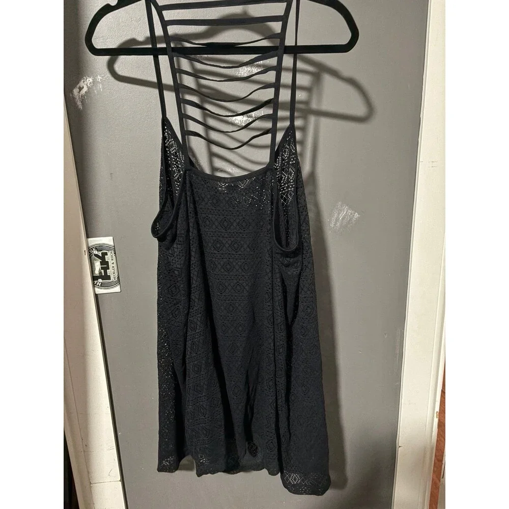Torrid size 1 black crochet swim bathing suit cover up